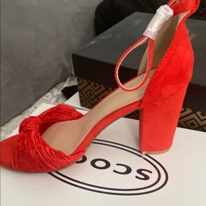 Chic Red Heeled Sandals